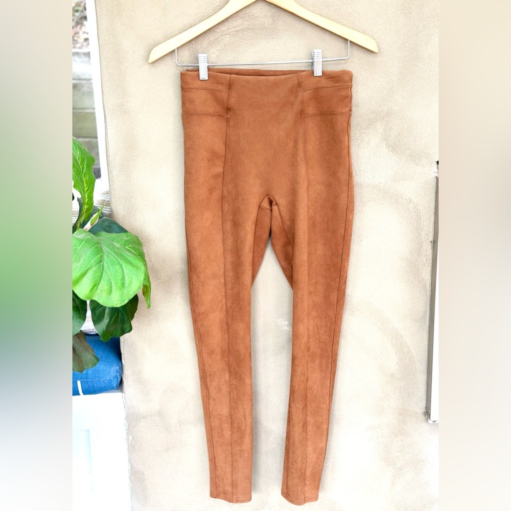 SPANX Faux Suede Leggings Caramel Size Small